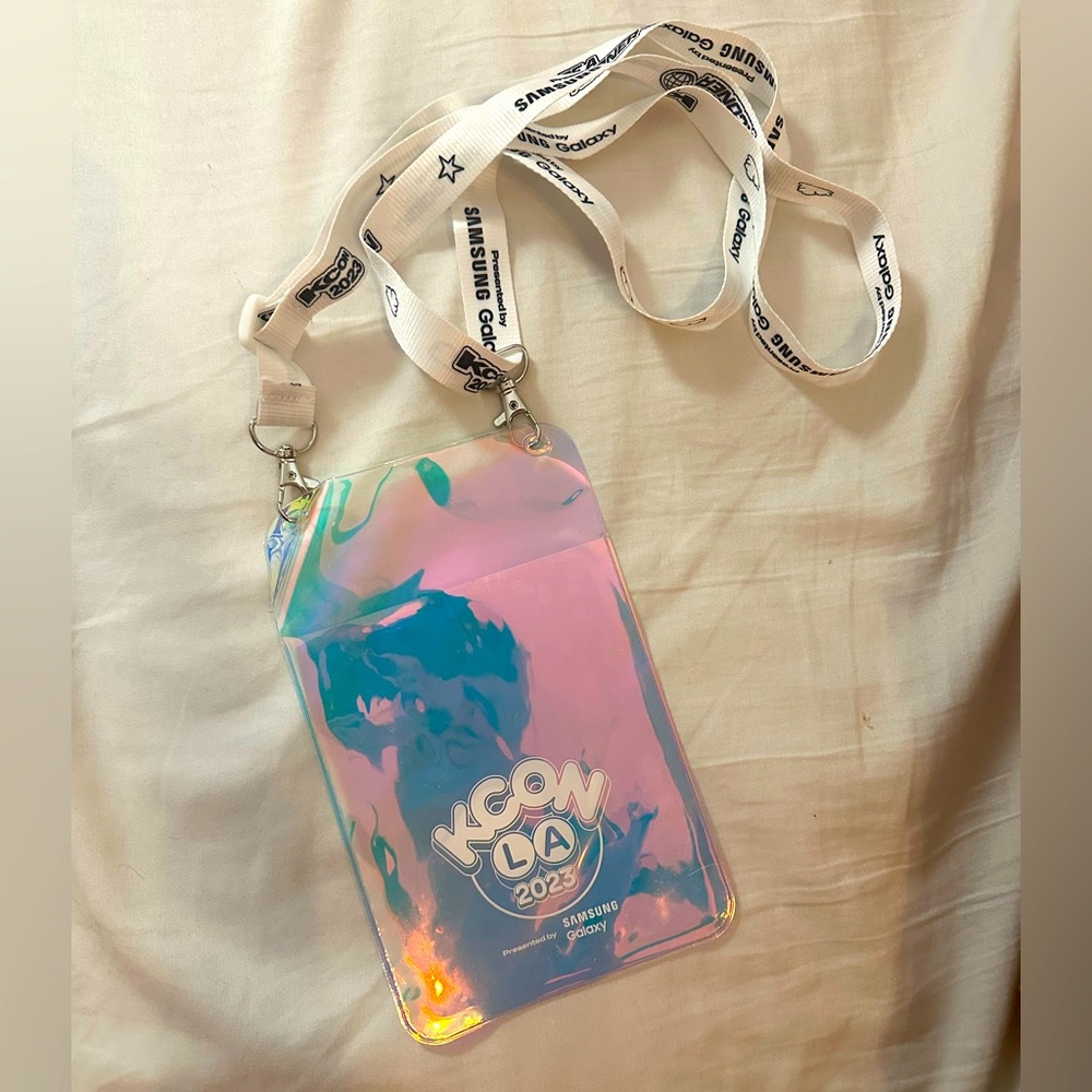 KCON LA 2023 Holographic Pouch + Lanyard
